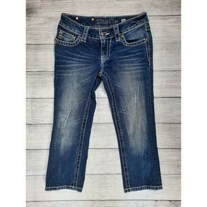 Miss Me Jeans Crop Womens Size 26 J54009C9 Light Distressed